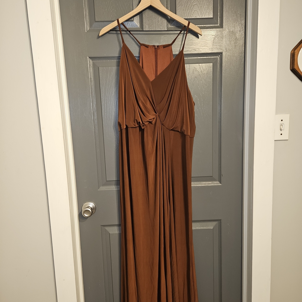 Formal Rust Orange Maxi Dress